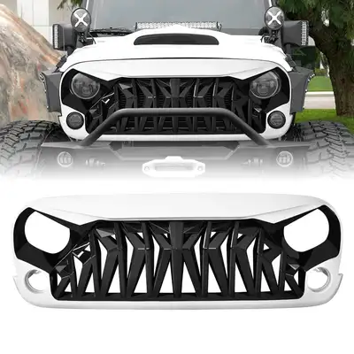 AMERICAN MODIFIED American Modified Amjpaa00111 Shark Grille - White Surround And Black Insert