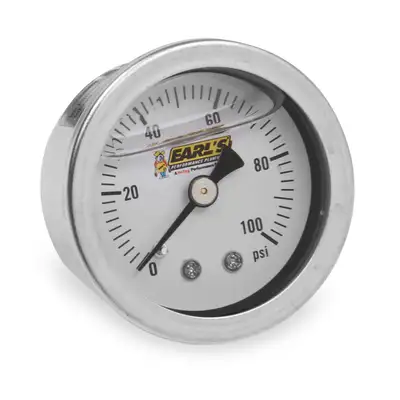 Earl's Performance Pressure Gauge 100psi Liquid Filled