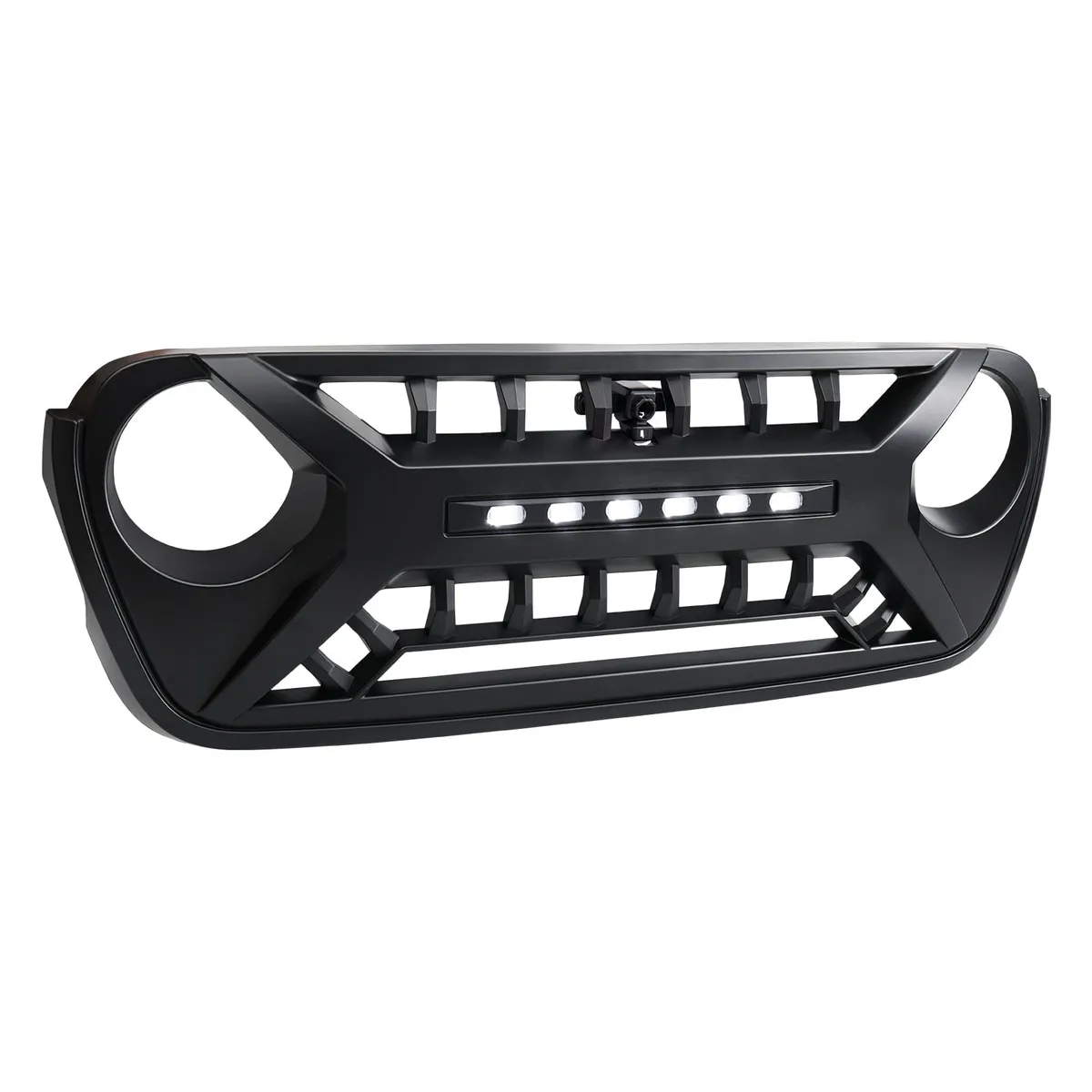 AMERICAN MODIFIED Armor Grille W/ Off-Road Lights - Matte Black For 18+ Jeep Wrangler JL & Gladiator JT