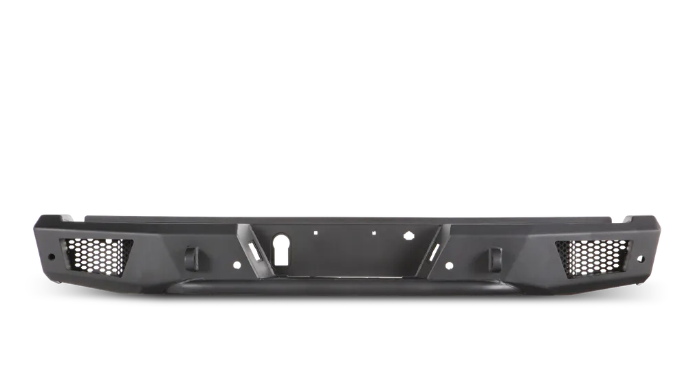Ambush Series Rear Bumper; 3/16 And 1/4 in. Roll Steel; Non Winch; 30 in. Dual Row/2 Cube Style LED Light Mount; Black; Steel; product image
