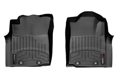 Weathertech 2012 + Toyota Tacoma Front FloorLiner Fits regular cab and access cab models; fits manual and automatic transmission Black