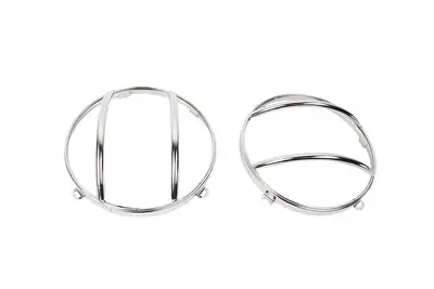 Kentrol Jeep JK Euro Headlight Guards Pair 07-18 Wrangler JK Polished Silver Kentrol