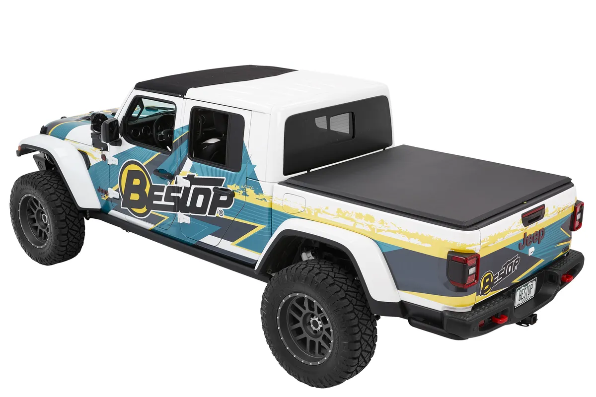 EZ-Roll Soft Tonneau '20-26 Gladiator For 5 ft. bed Premium Black Twill Bestop product image