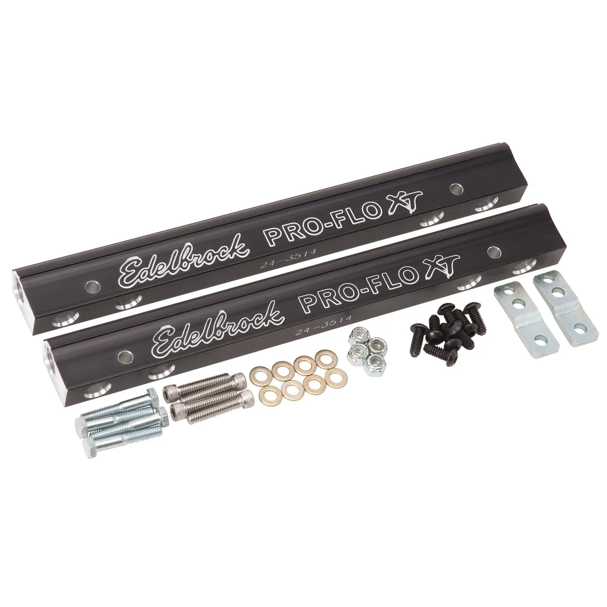 Edelbrock 3644 Fuel Rail Kit for Big-Block Chrysler 413-440 -6 AN in Black Finish product image