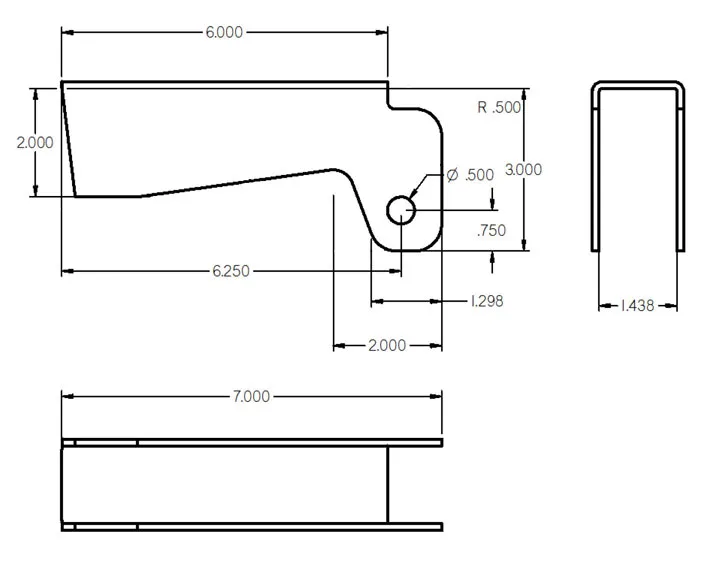 Weld-On Front Upper Shock Bracket 6 Inch Long-O Holes Ridetech product image