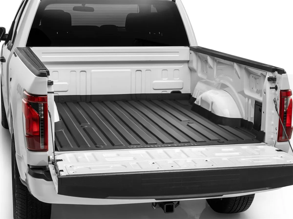 Weathertech 2024 - 2025 Ford F-150 ImpactLiner Black 6.5 Truck Bed Designated trim in 2 Front Wall locations required for mandatory retention use Tailgate coverage not included. product image