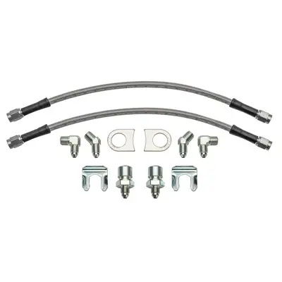 Wilwood Brakes Wilwood Flexline Kit 12in. 3/8-24 to 90 Deg Weld-On Tab 220-17288