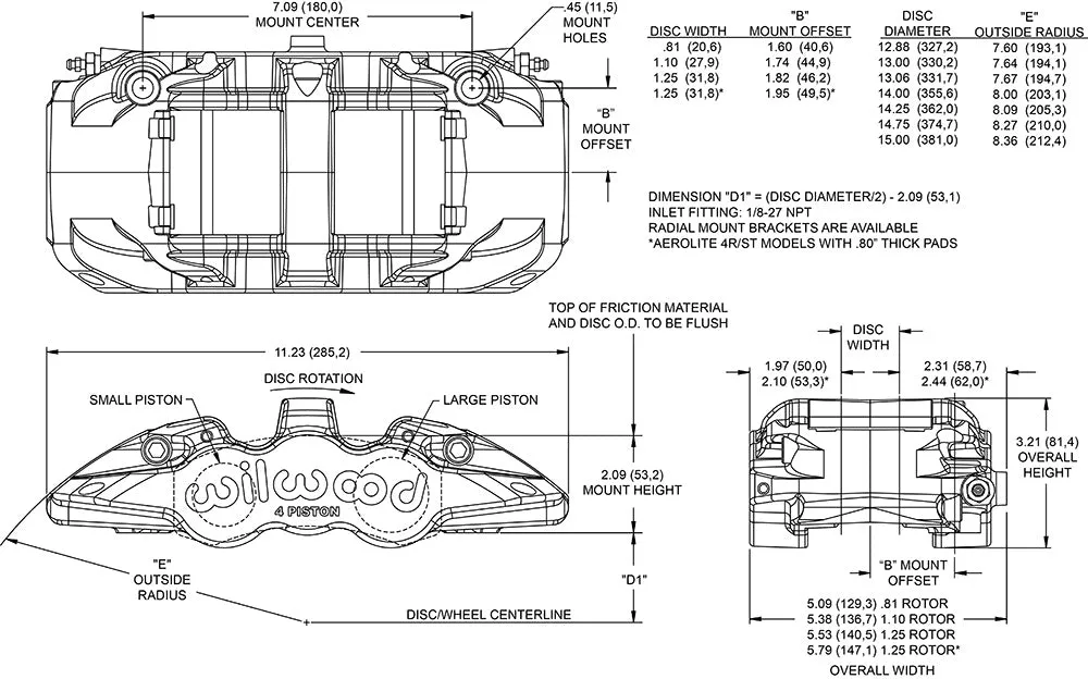 Wilwood CALIPERAERO41.621.381.25 ROTORLH product image