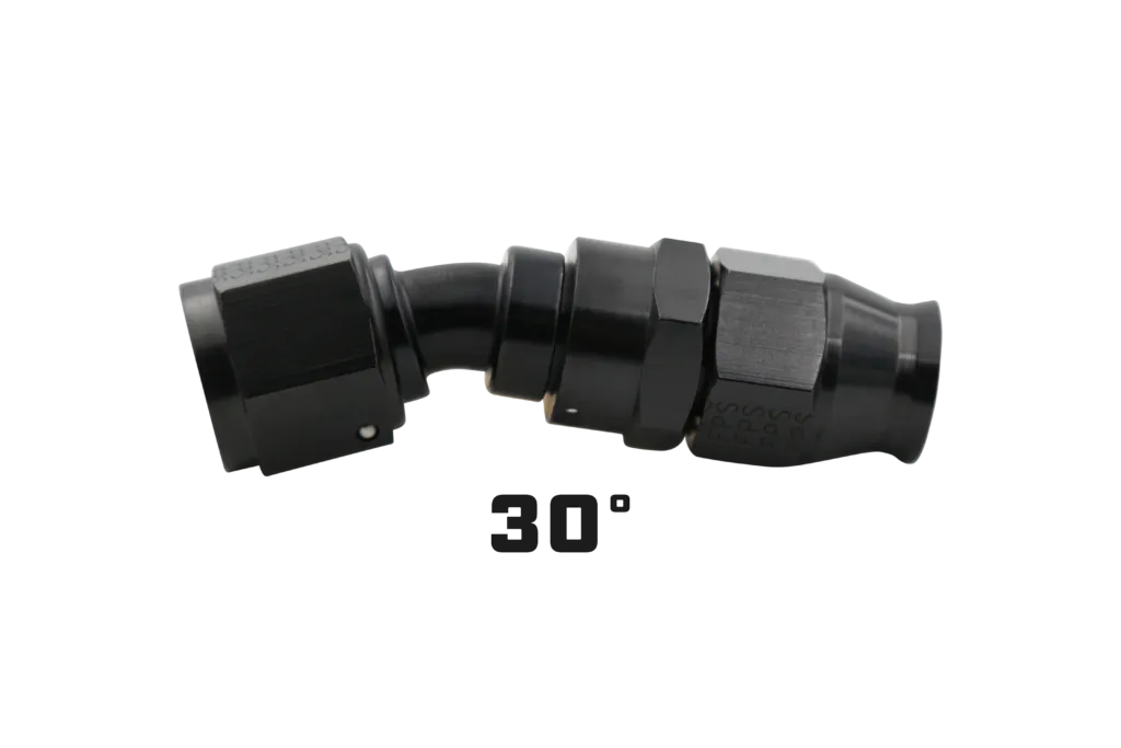 Aeromotive Fuel System Aeromotive Hose End, PTFE, Black Anodized, Fitting Angle: Straight