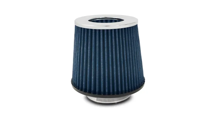 Air Filter; 2.5 in. Inlet ID; 4.75 in. Filter Cap OD; 6 in. Filter Base OD; 6.25 in. Height; Open Finnel High Performance; Chrome Cap; product image