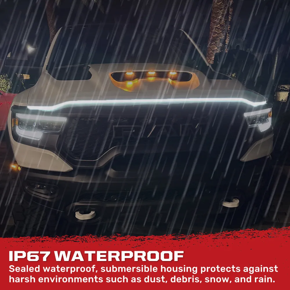 Recon High Powered White LED Under Hood DRL Light Strip With Start-Up Sequence in 59 Length product image