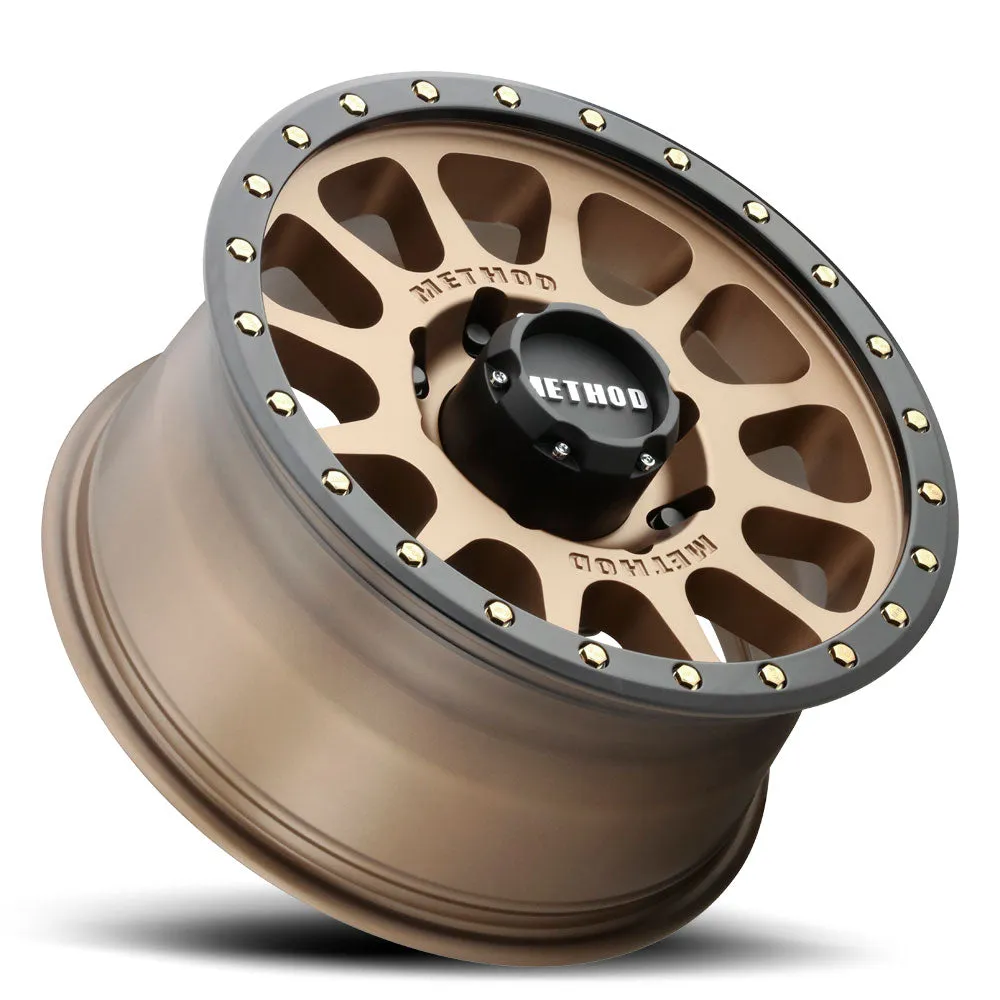 Aluminum Wheels 18x9 NV HD MR305 Bolt Pattern 8 On 180 Offset 18 Lip Size 1.38 Method Bronze BRZ Black Street Loc Method product image