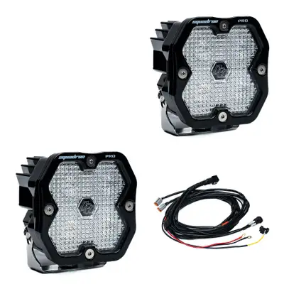 Baja Designs Squadron 2.0 Pro Black LED Auxiliary Light Pod Pair Universal Clear Work/Scene Baja Designs