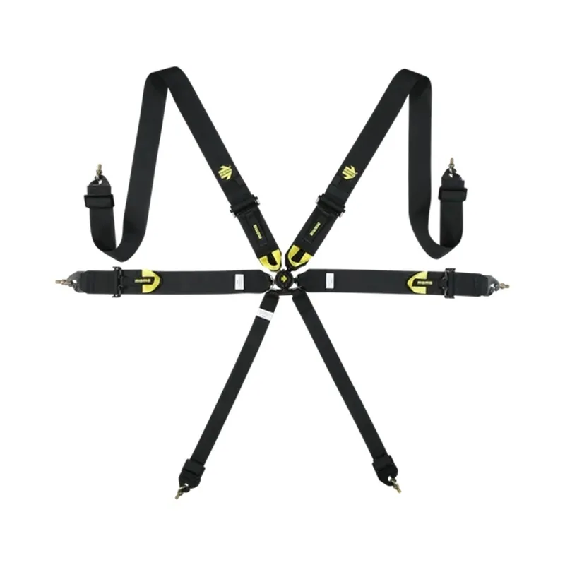 MOMO Tuning & Safety Corsa Harness 6 Point 3x3x2 Black Clip in Cam