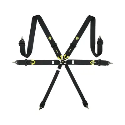 MOMO Tuning & Safety Corsa Harness 6 Point 3x3x2 Black Clip in Cam