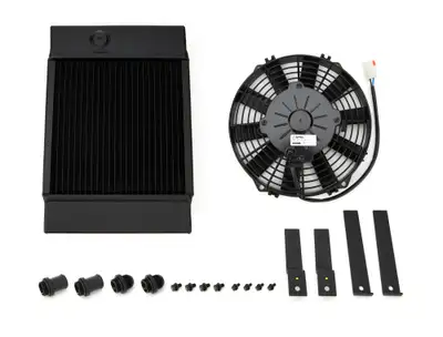 CSF Cooling - Racing & High Performance Division Csf Cooling - Racing & High Performance Division 7065b The King Cooler - Ultimate Drag Race Radiator w/ Spal Fan & Mounting Kit - Black