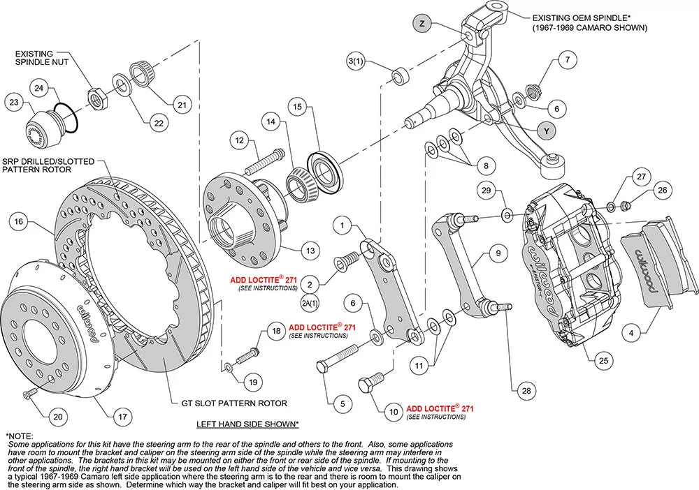 1960 - 1982 Buick, Chevrolet, Ford, GMC, Mercury, Oldsmobile, Pontiac Forged Narrow Superlite 6R Big Brake Front Brake Kit (Hub) - 140-9803 product image