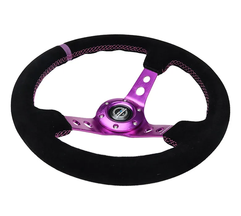 Steering Wheel 350mm 3in Dish Black Suede product image