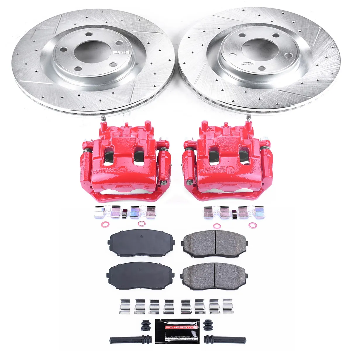 Z23 Evolution Sport Upgrade Kit: Drilled/Slotted Rotors; Carbon-Fiber Ceramic Pads; Powder Coated Calipers product image