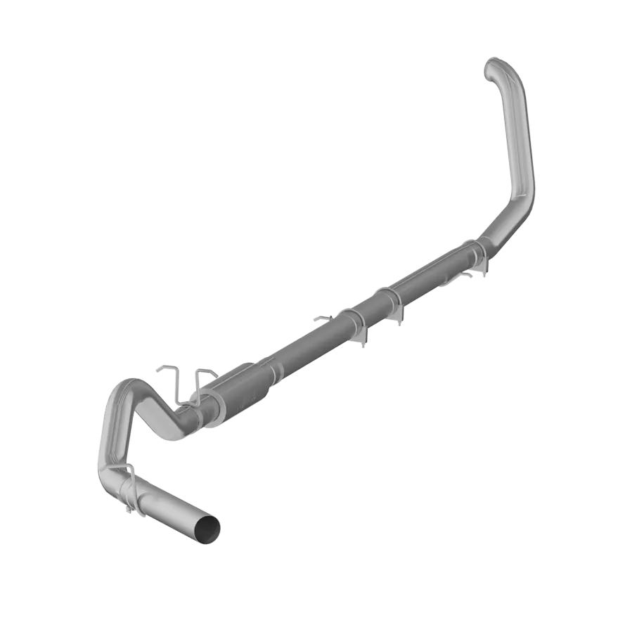 Armor Lite Turbo Back Exhaust System; 4 in.; Incl. 4 in. Turbo Down Pipe/Mid Pipe/Ext. Pipes/Muffler/Over Axle Pipe/Tailpipe/Hardware; No Tip Incl.; Single Side Exit; Aluminized; product image