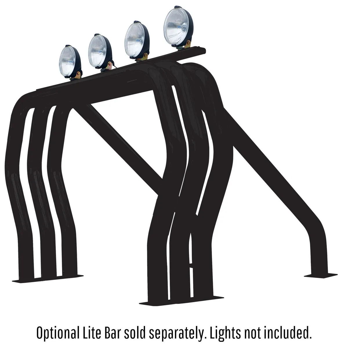 Go Rhino 9009560TSB - Triple Bar/Single Kicker (Between Wheel Wells) - Black Powdercoat product image