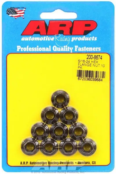 ARP Auto Racing Hex Nut Kit w/Flange 5/16-24 (10pk)