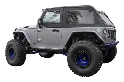 Crown Automotive Jeep Replacement RT Off-Road - Fabric Black Bowless Soft Top