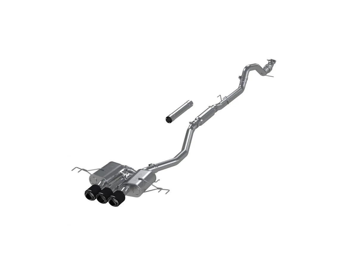 23-Up Honda Civic Type R 2.0L 3 Inch Cat-Back Exhaust System Armor Pro T304 Stainless Steel Triple Center Outlet with Carbon Fiber Tips Active Exhaust MBRP product image