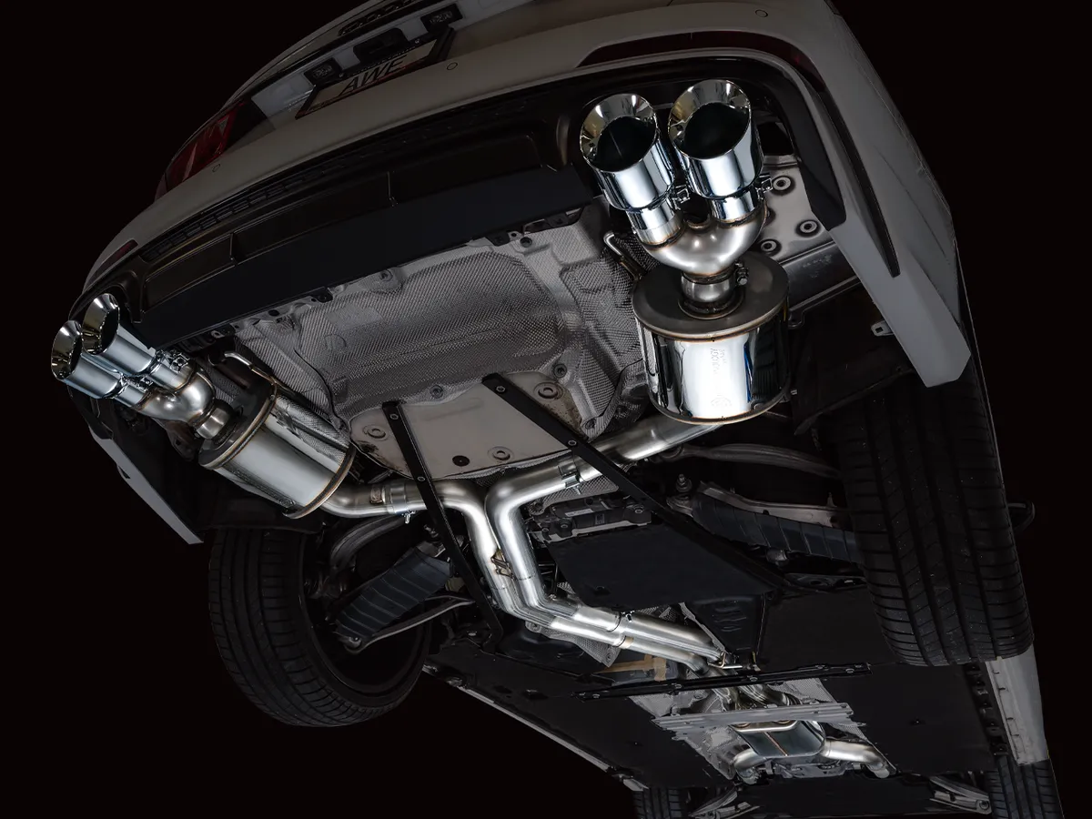 AWE Track Edition Exhaust for Audi C8 S6/S7 - Diamond Black Tips product image