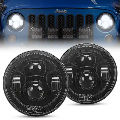 LED Factory Mart DOT Approved 7 Inch Round LED Headlights for 1997-2018 Jeep Wrangler JK/ TJ / CJ / LJ