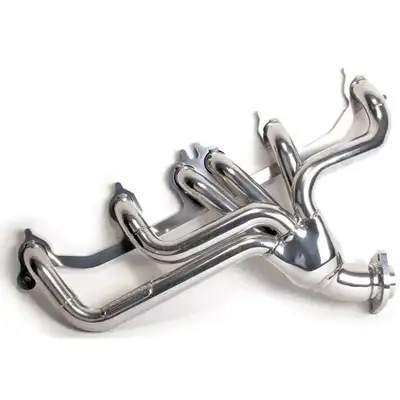 BBK Performance Jeep Cherokee Wrangler 4.0 1-1/2 Shorty Exhaust Header Polished Silver Ceramic 91-99