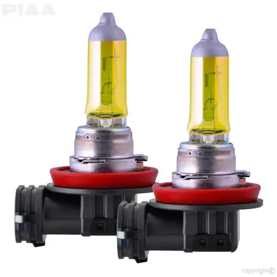 PIAA H8 Solar Yellow Replacement Bulb; 12V; 55W; 2500K; Twin Pack;