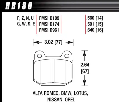 Hawk Performance HPS Disc Brake Pad; 0.560 Thickness;