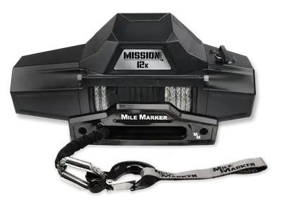 Mile Marker Mission 12K Capacity Winch with Synthetic Rope - Covert Black
