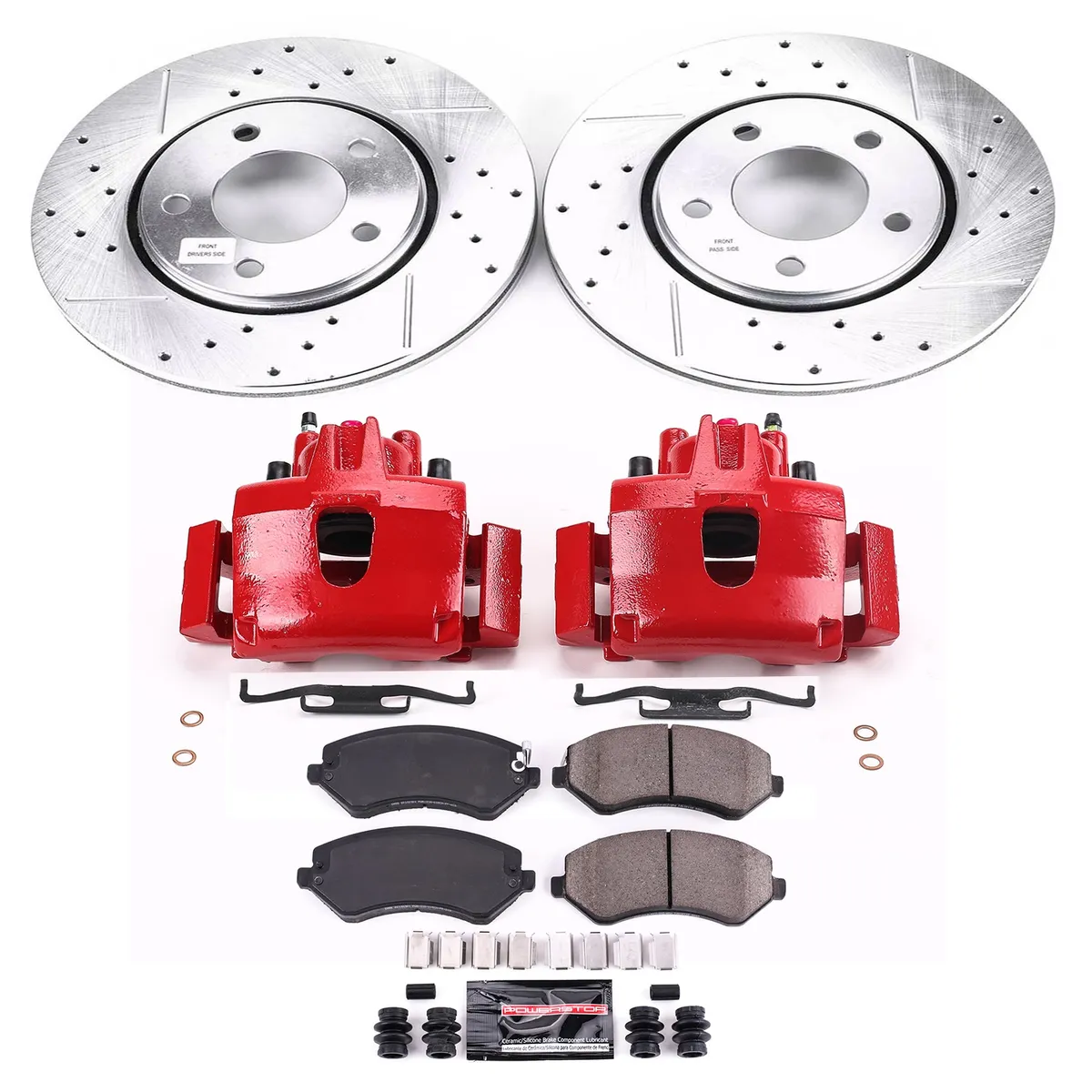 Z23 Evolution Sport Upgrade Kit: Drilled/Slotted Rotors; Carbon-Fiber Ceramic Pads; Powder Coated Calipers product image