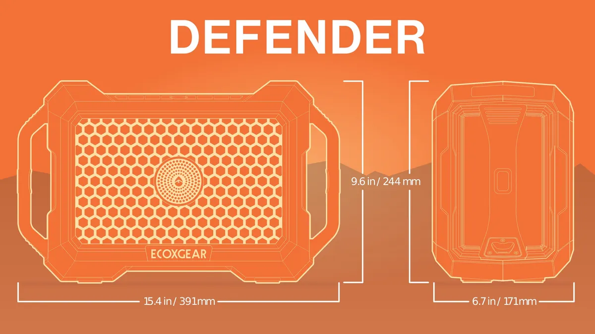 Defender by Ecoxgear 100w Waterproof Wireless Speakerorange product image