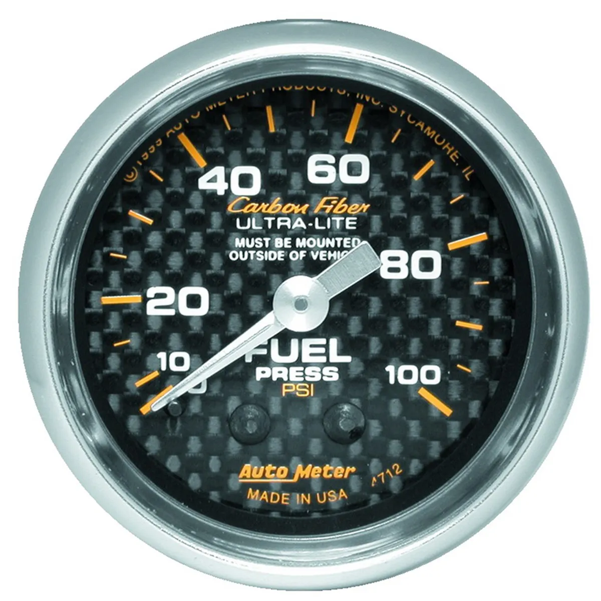 Gauge, Fuel Pressure, 2 1/16", 100psi, Mechanical, Carbon Fiber product image