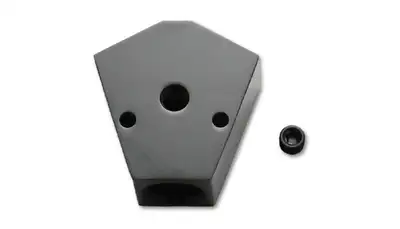 Vibrant Performance y Block Adapter Fitting; 0.375 In. Npt Single Size; 0.375 In. Npt Dual Size; 6061 Aluminum; Black Anodized; W/0.125 In. Npt Port;