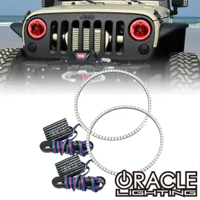 Oracle Lighting ORACLE Lighting 2007-2017 Jeep Wrangler JK LED Surface Mount Headlight Halo Kit