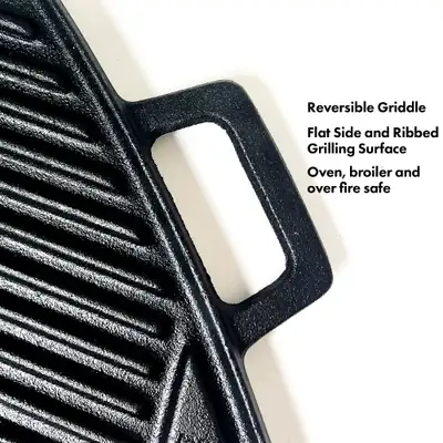 Bayou Classic 17.5-in Cast Iron Reversible Griddle