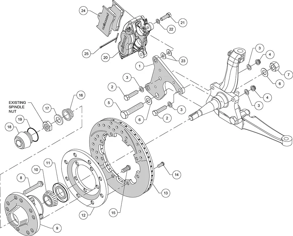 1965 - 1972 Chrysler, Dodge, Plymouth Forged Dynalite Big Brake Front Brake Kit (Hub) - 140-15197 product image