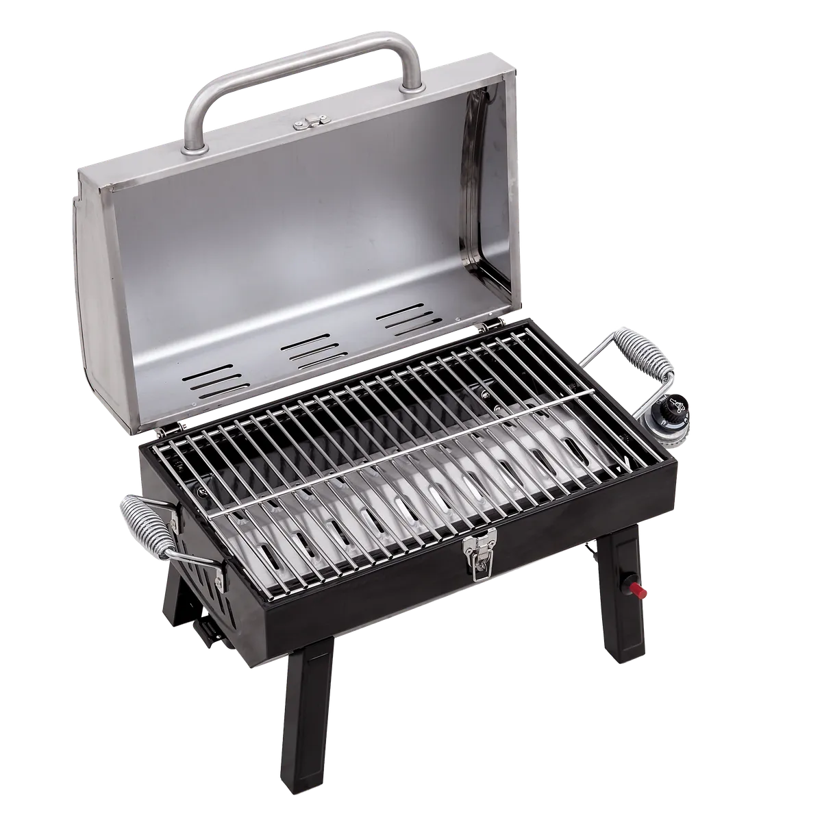 1-Burner Portable Propane Gas Grill in Stainless Steel product image