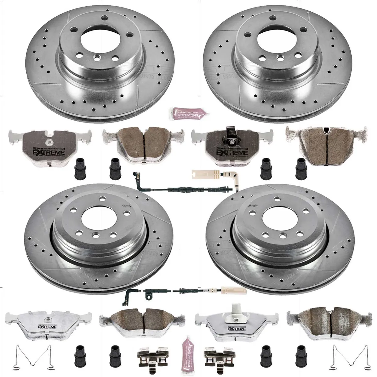 Z26 Street Warrior Upgrade Kit: Drilled/Slotted Rotors; Carbon-Fiber Ceramic Pads W/Hardware; Pad Sensors product image