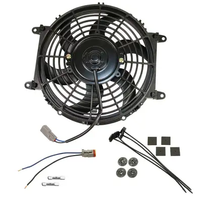 BD Diesel Universal Electric Cooling Fan Kit; 80 Watt; 10 in. Wide; 800 CFM; Incl. Radiator Fan/Mounting Adapters/Butt Connector/Wire Pigtail;