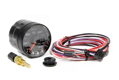 AutoMeter Gauge Oil Temp 2 1/16in 300degreef Stepper Motor W/Peak & Warn Black Spekpro