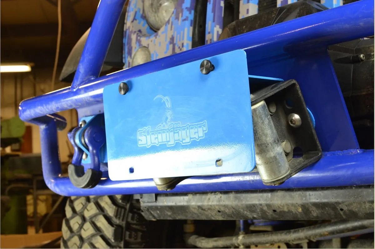 Exterior Accessories 2007-2018 License Plate Brackets Fits SteinjÃ¤ger Tubular Bumper with Roller Fairlead Bare product image