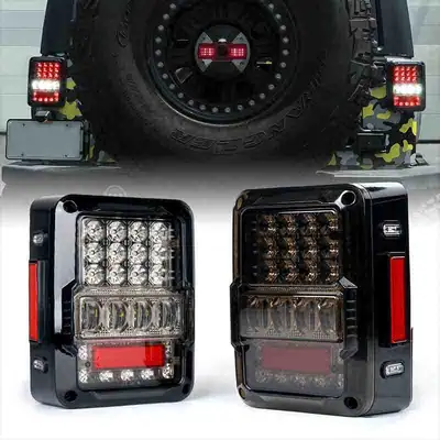 LED Factory Mart Destroyer Series LED Taillights For 2007 - 2018 Jeep Wrangler JK