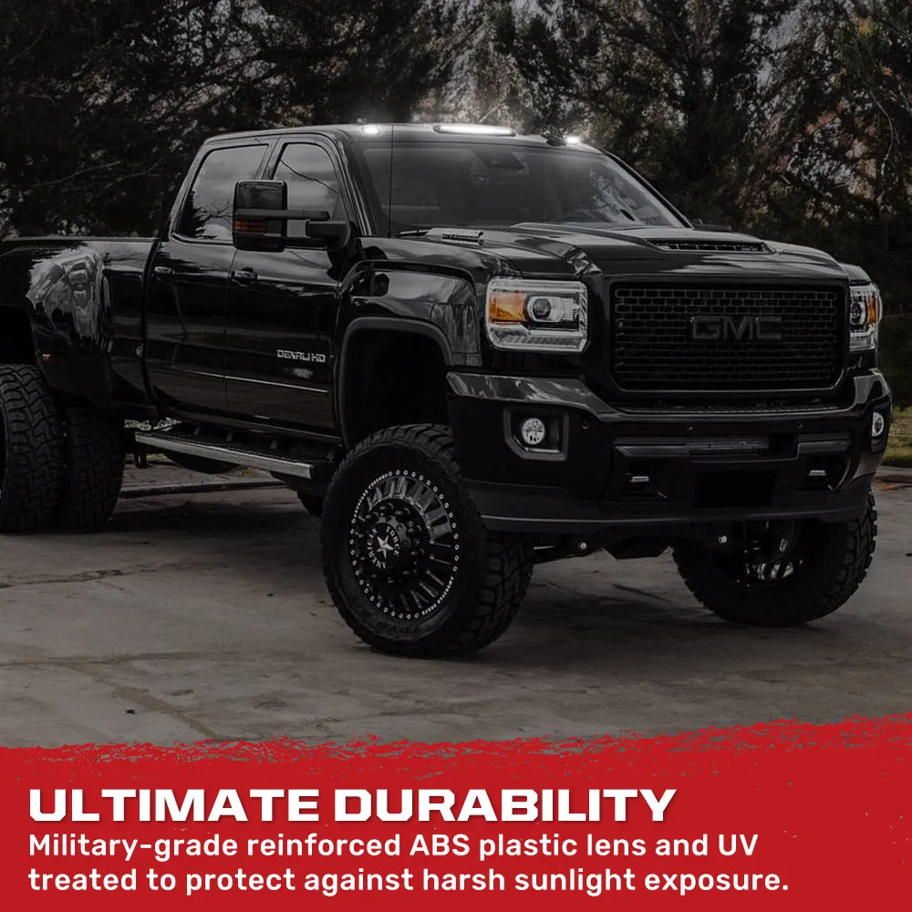 GMC and Chevy 15-19 3rd GEN Body Style Heavy-Duty 3-Piece Set Smoked Cab Roof Light Kit with White and Amber Strobe product image