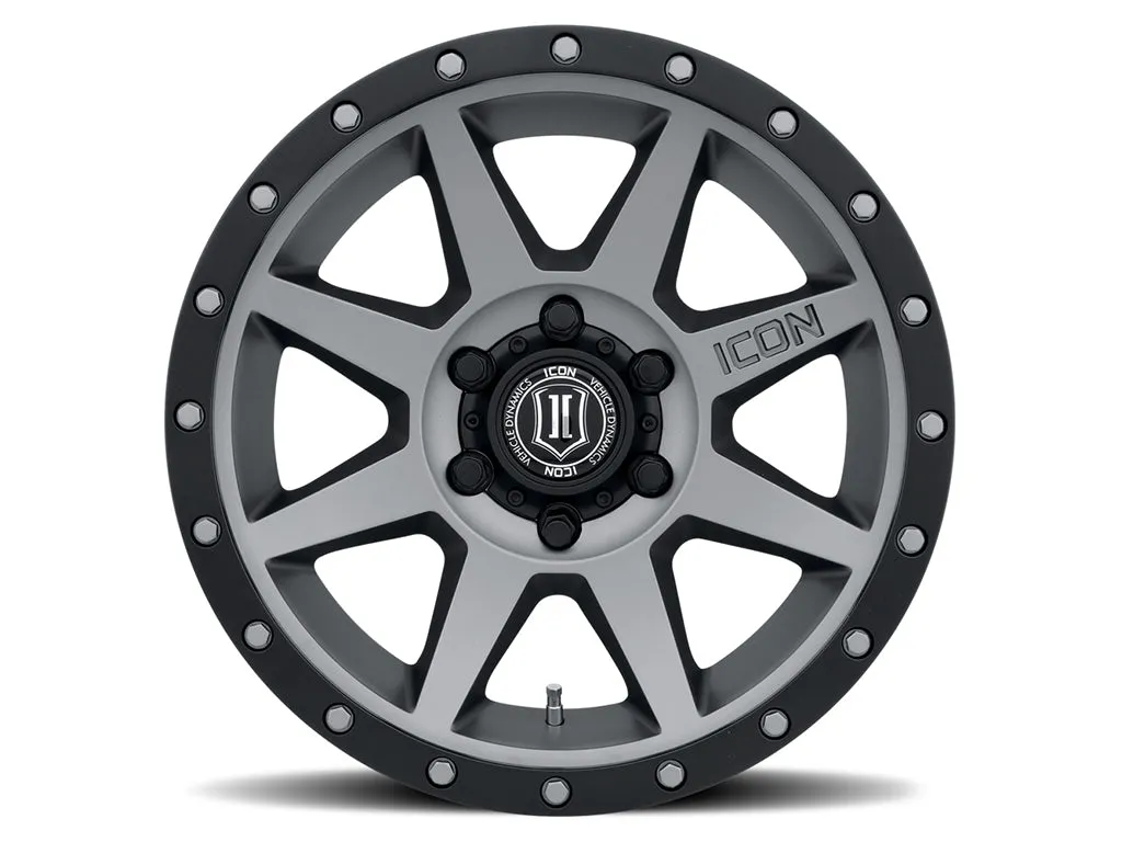 ICON Vehicle Dynamics ICON Alloys Rebound, Titanium, 18 x 9 / 5 x 5, -12mm Offset, 4.5" BS
