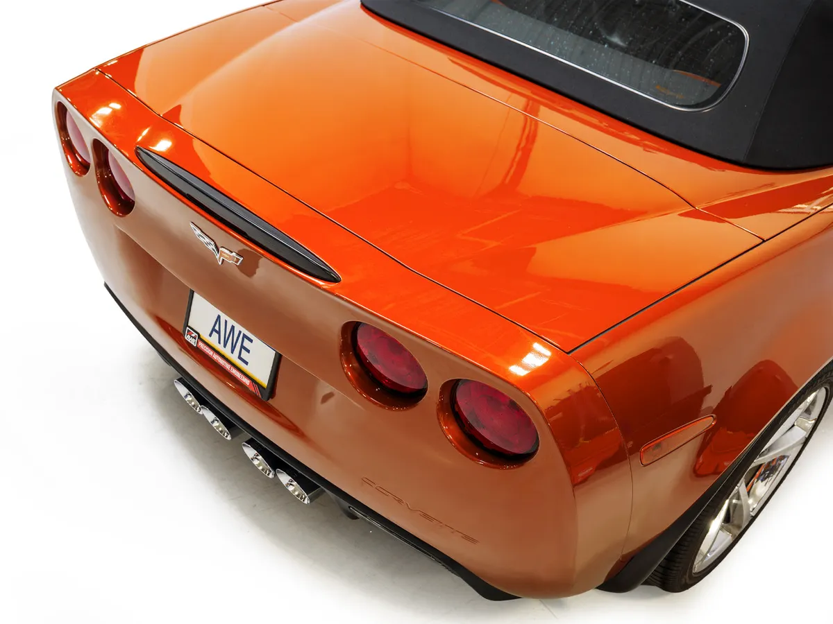 AWE Touring Edition Axleback Exhaust for C6 Chevrolet Corvette 6.0L (2005-2007) and 6.2L (2008) - Diamond Black Tips 3015-43660 product image